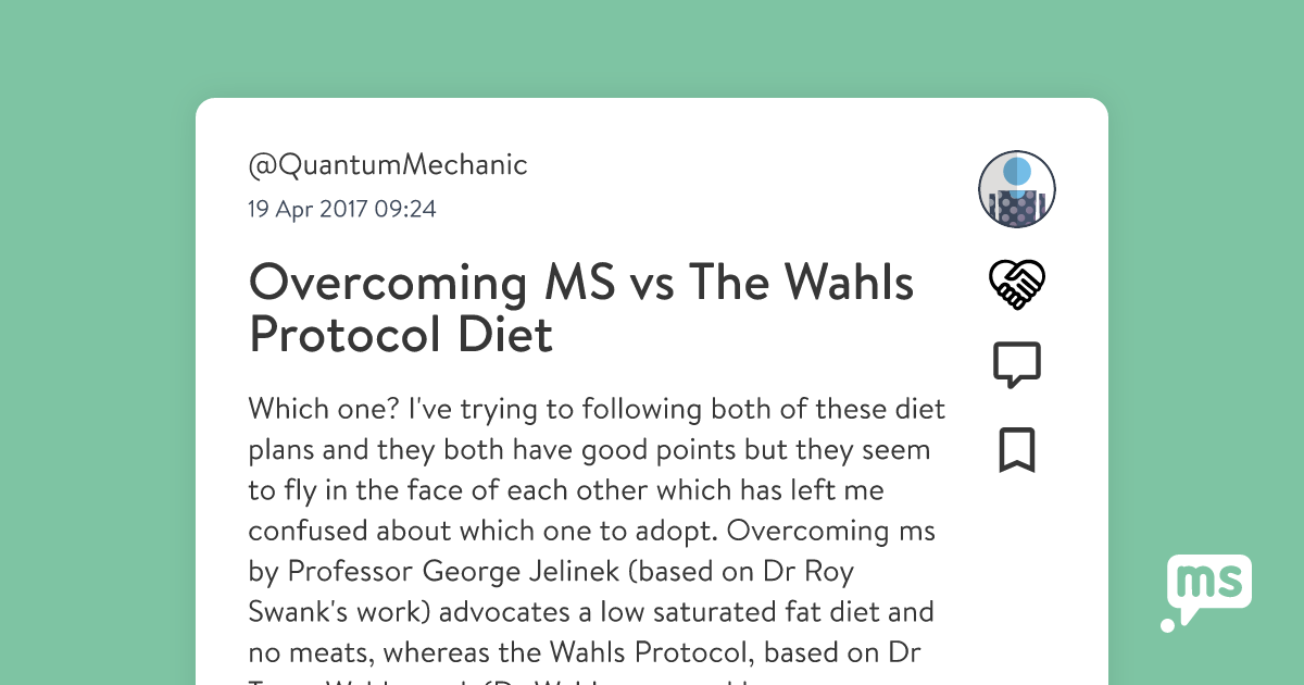 Overcoming Ms Vs The Wahls Protocol Diet On Shiftms